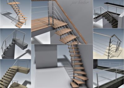 Designové prvky staveb, komplety zábradlí, čepová schodiště apod. (RYS s.r.o. - 1998-2014)