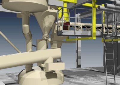 Konstrukce a příprava technologického souboru dopravy e-sádrovce - konstrukce úprav a zaústění v licí věži. (Koncový uživatel - Xella CZ s.r.o.) Realizace - 2012